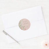 Spring Flowers Waterverf Roze bruiloft Ronde Sticker (Envelop)
