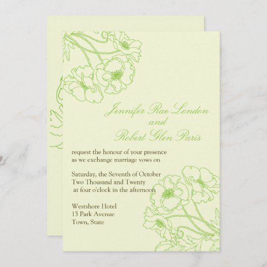 Spring Flowers Wedding Floral Weddings Kaart (Voorkant / Achterkant)