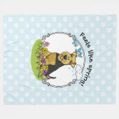 Spring Flowers Welsh Terrier Dog met Flowers Cute Fleece Deken (Voorkant (Horizontaal))