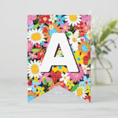 Spring Flowers Whimsical Garden DIY Bunting Banner (Staand voorkant)