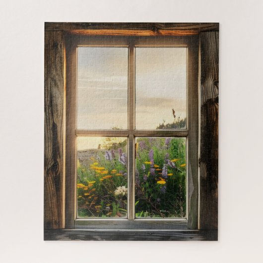 Spring Flowers Window Uitzicht Legpuzzel (Verticaal)