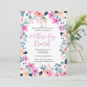 Spring Flowers Wine Moederdag Brunch Kaart (Staand voorkant)