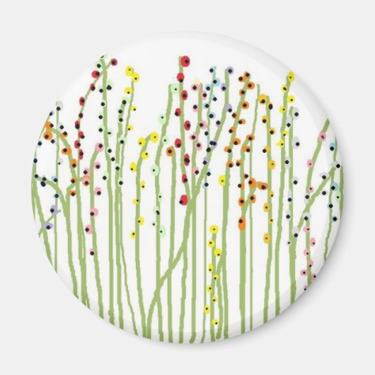 "SPRING FLOWERS" Wit Collectie Magneet (Voorkant)