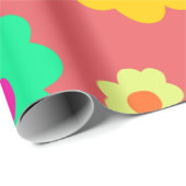 Spring Flowers Y2K Retro Patroon Cadeaupapier (Rol Hoek)