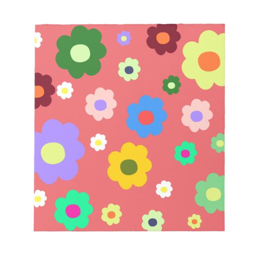 Spring Flowers Y2K Retro Patroon Notitieblok (Voorkant)