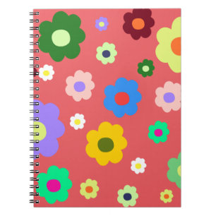 Spring Flowers Y2K Retro Patroon Notitieboek