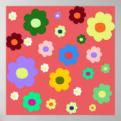 Spring Flowers Y2K Retro Patroon Poster (Voorkant)