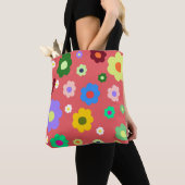 Spring Flowers Y2K Retro Patroon Tote Bag (Dichtbij)