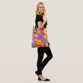 Spring Flowers Y2K Retro Patroon Tote Bag (Op model)