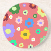 Spring Flowers Y2K Retro Patroon Zandsteen Onderzetter (Voorkant)