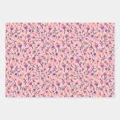 Spring Flowers Yellow Pink purp Botanical Floral Inpakpapier Vel (Voorkant 3)