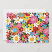 Spring Flowers Zeven Schattige Meisje 7e Verjaarda Kaart (Achterkant)