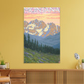 Spring FlowersMontanaVintage Travel Poster Canvas Afdruk (Insitu (Woonkamer))