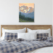 Spring FlowersMontanaVintage Travel Poster Canvas Afdruk (Insitu (Slaapkamer))