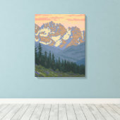Spring FlowersMontanaVintage Travel Poster Canvas Afdruk (Insitu (Houten vloer))