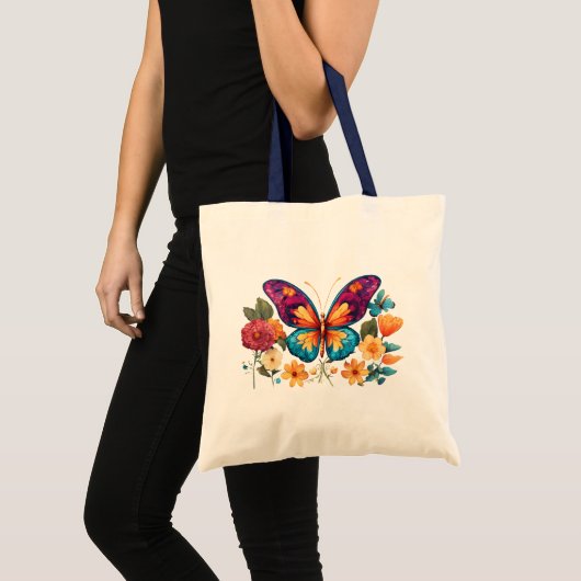 Spring Flutter: kleurrijke vlinders Budget Tas (Voorkant (product))