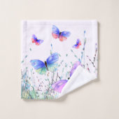 Spring Flying Butterflies Badhanddoek Set Bad Handdoek (Wasdoekje)