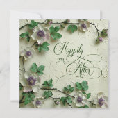 Spring Foliage Floral Wedding Invitation Kaart (Achterkant)