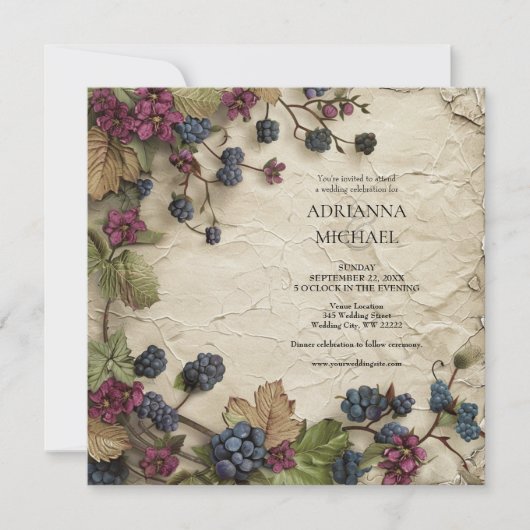 Spring Foliage Rustic Wedding Invitation Kaart (Voorkant)
