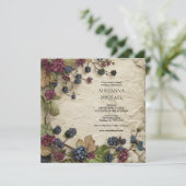 Spring Foliage Rustic Wedding Invitation Kaart (Staand voorkant)