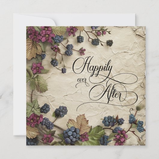 Spring Foliage Rustic Wedding Invitation Kaart (Achterkant)