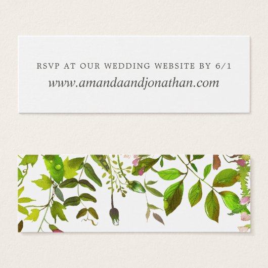 Spring Foliage Trouwantwoord op website RSVP Mini Visitekaartjes (Voorkant /achterkant)