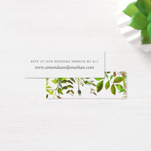 Spring Foliage Trouwantwoord op website RSVP Mini Visitekaartjes (Bureau)