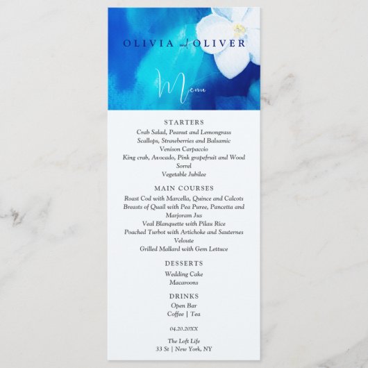 Spring Fondness Bruiloft Menu (Voorkant)