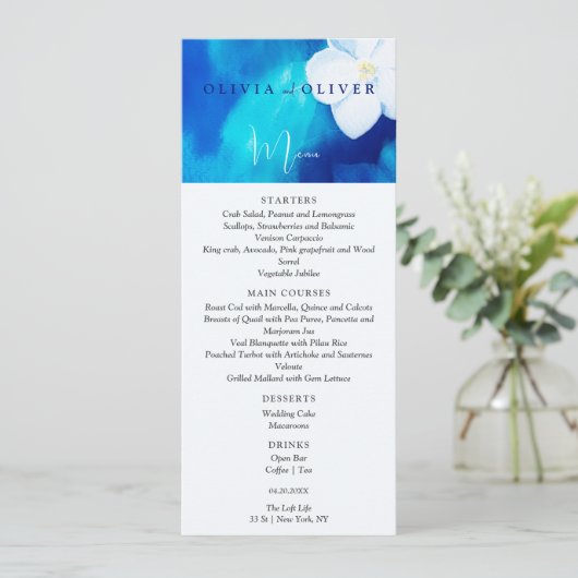 Spring Fondness Bruiloft Menu (Staand voorkant)