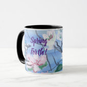  SPRING FORTH Blauw & Wit BLOEMENKUNST Mok (Voorkant links)