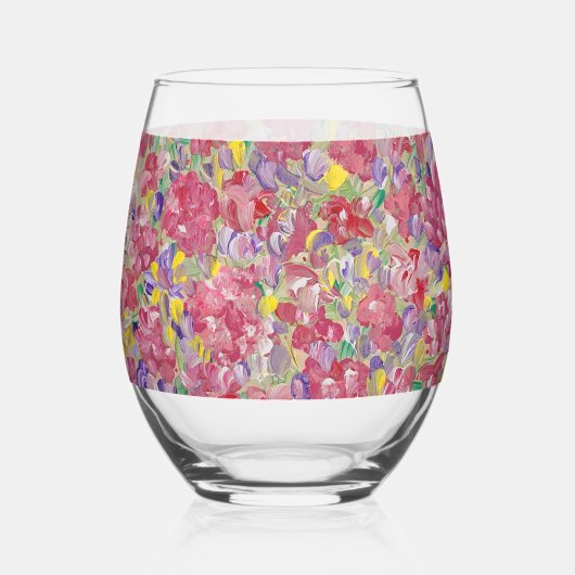 Spring Forward Floral Wijnglas Zonder Voet (Achterkant)