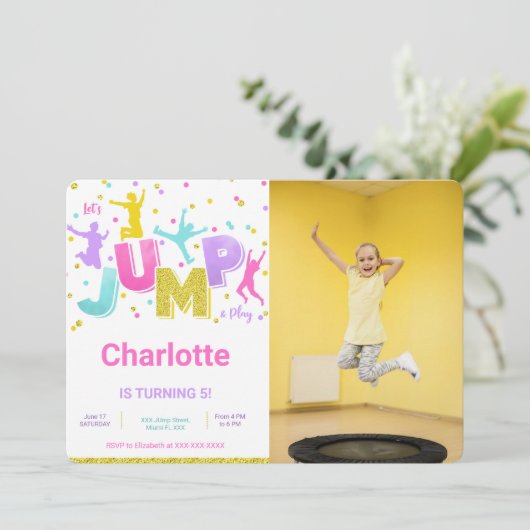 Spring foto uitnodiging (Staand voorkant)