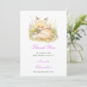 Spring Fox Baby shower Bedankkaart (Staand voorkant)