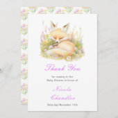Spring Fox Baby shower Bedankkaart (Voorkant / Achterkant)