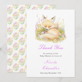 Spring Fox Baby shower Bedankkaart
