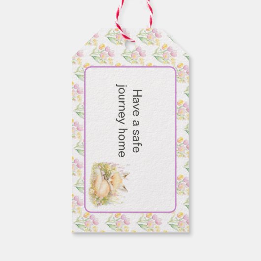 Spring Fox Baby shower Cadeaulabel (Achterkant)