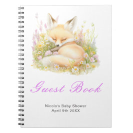 Spring Fox Baby Shower Guest Book Notitieboek