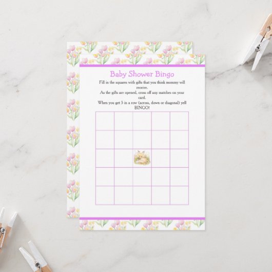 Spring Fox Baby shower Kaart (Voorkant / Achterkant in situ)