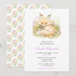 Spring Fox Baby shower Kaart