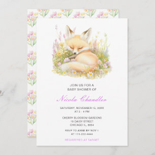Spring Fox Baby shower Kaart