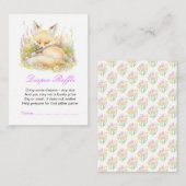 Spring Fox Baby shower Luierkrabbel Informatiekaartje (Voorkant / Achterkant)