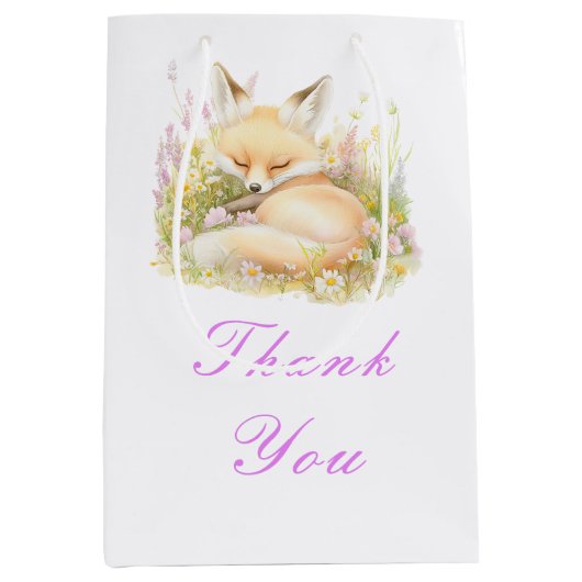 Spring Fox Baby shower Medium Cadeauzakje (Voorkant)