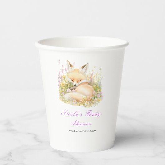 Spring Fox Baby shower Papieren Bekers (Voorkant)
