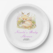 Spring Fox Baby shower Papieren Bordje (Voorkant)