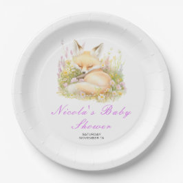 Spring Fox Baby shower Papieren Bordje
