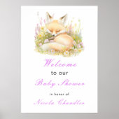 Spring Fox Baby shower Poster (Voorkant)