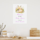 Spring Fox Baby shower Poster (Keuken)