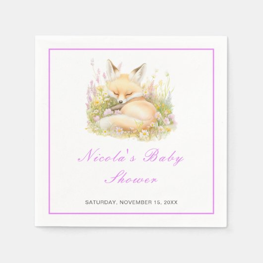 Spring Fox Baby shower Servet (Voorkant)