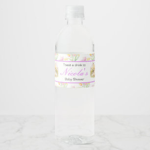 Spring Fox Baby shower Waterfles Etiket
