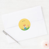 Spring Fox Meisje Ronde Sticker (Envelop)